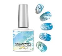 Watercolor Gel Nail Polishs - Bloomingss Marble Ink 10ML, Gradient Wave White Bubble Liquid Effect | Artistic Manicure Paint for Salon Women Youth Stage Performance Daily Travel Wedding Party Use