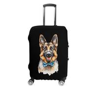 Watercolor German Shepherd Dog Luggage Cover Washable Suitcase Protector Anti-Scratch Suitcase Covers Fits 18-32 Inch XL
