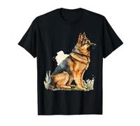 Watercolor German Shepherd for Alsatian Dog Owners T-Shirt