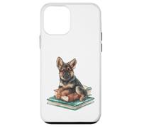 Watercolor German Shepherd Puppy on Books Dog Lover Case for iPhone 12 mini
