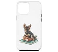 Watercolor German Shepherd Puppy on Books Dog Lover Case for iPhone 12 Pro Max