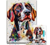 Watercolor German Shorthaired Pointers Jigsaw Puzzles for Adults Teenagers Jigsaws Puzzle,for Educational Game Challenge Toy Unique Home Decor And Gifts (50x75cm)