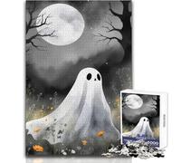 Watercolor Ghost in A Floral Field 1000 Piece Adult Puzzles Interactive Educational Skill Game Great Meaningful Gift Idea Size 38x26cm