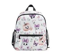 Watercolor Ghost Pumpkin Pattern Toddler Backpack, Boy Backpack Preschool Bag Kindergarten Schoolbag Nursery Travel Bag for Girl