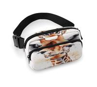 Watercolor Giraffe Fanny Pack Belt Bag with Adjustable Strap Fashion Waist Bag for Outdoor Sports Hiking, white, 20x13cm, Full Printed Waist Bag