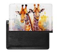 Watercolor Giraffes Passport Holder Passport Cover Protector Essentials with Credit Card Slots for Women Men