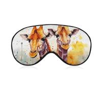 Watercolor Giraffes Sleeping Mask, Light Blocking Eye Mask, Comfortable and Soft, Eye Cover with Elastic Band, Suitable for Men and Women, Suitable for Travel/Sleeping
