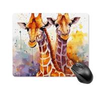 Watercolor Giraffes Square Mouse Pad Portable Computer Mousepad with Non-Slip Rubber Base 18 * 22cm Ultra-Thin Gaming Mouse Mat for Computer Laptop Office Desk Accessories