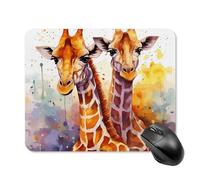 Watercolor Giraffes Square Mouse Pad Portable Computer Mousepad with Non-Slip Rubber Base 20 * 25cm Ultra-Thin Gaming Mouse Mat for Computer Laptop Office Desk Accessories