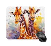 Watercolor Giraffes Square Mouse Pad Portable Computer Mousepad with Non-Slip Rubber Base 25 * 30cm Ultra-Thin Gaming Mouse Mat for Computer Laptop Office Desk Accessories