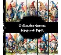 Watercolor Gnomes Scrapbook Paper, Spring Junk Journal, Imps Decorative Paper, DIY Projects, Collage Sheets, Decoupage Paper, 8.5" by 8.5" inches, 10 Designs, 40 Pages