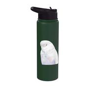 Watercolor Goffin’s Cockatoo Soft Pastel Bird Illustration Stainless Steel Insulated Water Bottle