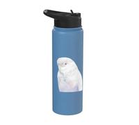 Watercolor Goffin’s Cockatoo Soft Pastel Bird Illustration Stainless Steel Insulated Water Bottle