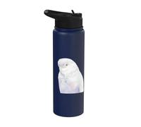 Watercolor Goffin’s Cockatoo Soft Pastel Bird Illustration Stainless Steel Insulated Water Bottle