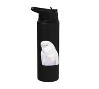 Watercolor Goffin’s Cockatoo Soft Pastel Bird Illustration Stainless Steel Insulated Water Bottle