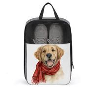 Watercolor Golden Retriever Puppy Shoe Bag for Travel Daily Use Anti-dust Storage Carrier Golf Shoe Pouch