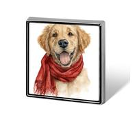 Watercolor Golden Retriever Puppy Unisex Brooches & Pins Square Lightweight Lapel Badge Jewelry for Clothing Shawl Hat