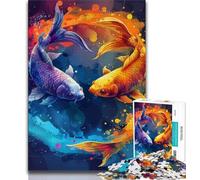 Watercolor Goldfish 2000 Pieces Jigsaw Puzzle for Adults& Teens,Stress Reliever Difficult Challenge Unique Home Decor And Gifts 70x100cm
