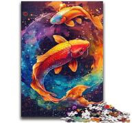Watercolor Goldfish Jigsaws Puzzles 1000 Pieces for Adults Gifts,Brain Intelligence Challenge Addictive Toys for Home Decoration (38x26cm)
