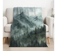 Watercolor Gray Green Blanket Gifts for Adults Boys Soft Nature Landscape Microfiber Throw Blankets Soft Comfy Lightweight for Home Decor Couch Bed Sofa 27in × 40in (70cm × 100cm)