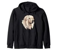 Watercolor Great Pyrenees Dog Head - Gentle Giant Art Zip Hoodie