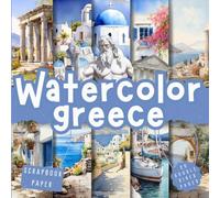 Watercolor greece scrapbook paper, 8.5x8.5, 10 Designs, 20 Double-Sided Sheets: Scrapbooking Paper for Junk Journals, Decorative craft Paper for Gift, ... & Mixed Media, Origami, Collage & Card Making