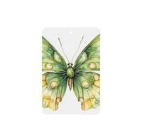 Watercolor Green And Yellow Butterfly Car Air Fresheners 4 Pcs Hanging Scented Cards Fragrance Scented Cards For Car Aromatherapy Tablets