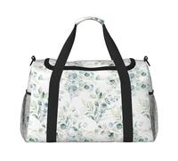 Watercolor Green Floral Leaf Eucalyptus Round Leaves Succulent, Sports Duffels, Handheld Crossbody Sports Luggage Bag, Large Capacity Travel Bag for Women and Men