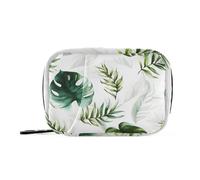 Watercolor Green Leaf Daily Tablet Pill Organiser Weekly Pill Box 7 Day Travel Small for Medicine Vitamin Supplement