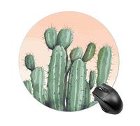 Watercolor Green Round Gaming Mouse Pad Non-Slip Rubber Base Mousepad Travel Office Mousepads for Desk Funny Waterproof Computer Mouse Mat Cute Laptop Mouspad 7.8x7.8 Inch
