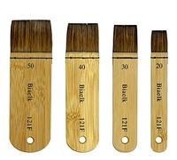 Watercolor Hake Brush Professional,Biaelk 4PCS Bamboo Short Handle Squirrel Mix Hair Paint Brushes Set Size20,Size30,Size40,Size50 Hake Brush Art Supply Artist for Watercolor Face Painting