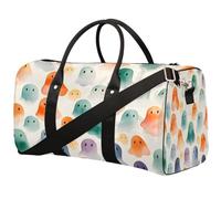 Watercolor Halloween Ghost Foldable Travel Duffle Bag Waterproof Sports Gym Bag with Shoulder Straps