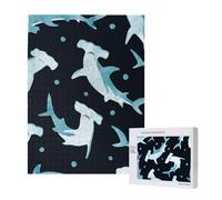 Watercolor Hammerhead Shark,500 Pieces Wooden Jigsaw Family Game Jigsaw Puzzles for Adults Teens