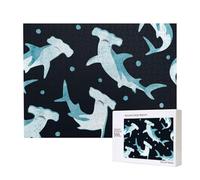 Watercolor Hammerhead Shark,500 Pieces Wooden Jigsaw Family Game Jigsaw Puzzles for Adults Teens Home Decor