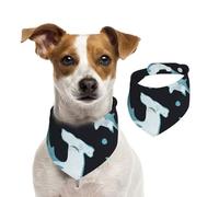 Watercolor Hammerhead Shark,Dog Bandanas Cotton Pet Scarf Adjustable Bibs for Pet,S