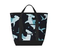 Watercolor Hammerhead Shark,Lunch Bags Large Capacity Insulated Tote Bag For Women Men Work Picnic Travel