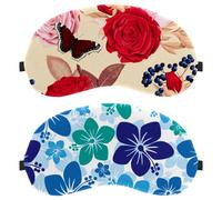 Watercolor Hawaiian Hibiscus Flowers 2-Pack Light-Blocking Soft Breathable Eye Masks Sleep Mask Eye Patch