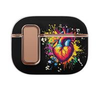 Watercolor Heart Colorful Headphone & Earphone Cases Compatible with Airpod Pro Scratch-Resistant PC Protective Cover with Secure Buckle