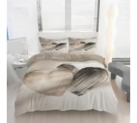 Watercolor Heart Duvet Cover Superking Size, Romantic Print Bedding Set, Soft Microfiber Modern Minimalist Comforter Cover with 2 Pillowcases, with Zipper Closure & Corner Ties Z5l