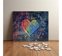 Watercolor Heart Jigsaw Puzzles for Adults 300 Pieces Educational Toys Challenging Game 300 Piece Puzzles for Adults for The Whole for Women Gifts for Men