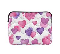 Watercolor Heart Pink Quilted Computer Sleeve