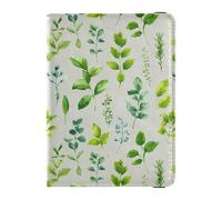 Watercolor Herbs Sage Green Travel Wallet Leather Passport Holder Large Capacity Passport Wallet for Men Trip Essentials