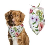 Watercolor Hibiscus Orchid Dog Bandanas Puppy Cat Kerchief Scarf Pet Triangle Bandana for Christmas