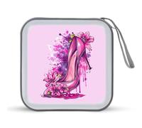 Watercolor High Hell Flowers Funny CD Case 40 Capacity DVD Holder Portable Storage Disc Binder Wallet for Car Home Travel
