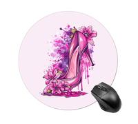 Watercolor High Hell Flowers Round Mouse Pad for Office Home