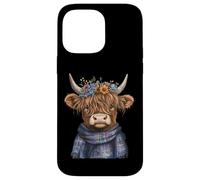 Watercolor Highland Cow Wildflowers Pajama Wild Animal Case for iPhone 14 Pro Max