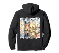 Watercolor Holy Spirit Worship Panel Christian Art Pullover Hoodie