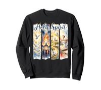 Watercolor Holy Spirit Worship Panel Christian Art Sweatshirt