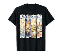 Watercolor Holy Spirit Worship Panel Christian Art T-Shirt