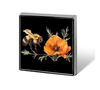 Watercolor Honey Bee Custom Lapel Pins Square Brooch Tie Suit Dress Accessories for Men Women Wedding Birthday